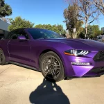 purple Ford Mustang convertible wrap