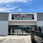 Cascade Auto Glass Vinyl Wrap Sign above store entrance