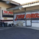tire pros large window graphics covering five windows and front door
